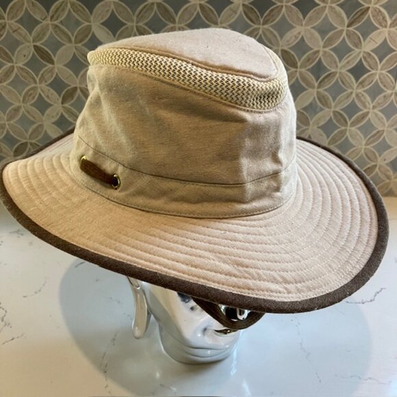 Tilley Size 7 1/4 TMH55 Mash-Up Airflo Sun Hat Hemp Blend Fishing Sports Brown - Picture 2 of 12
